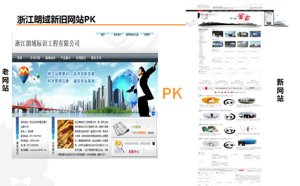 朗域標識工程新老網(wǎng)站PK